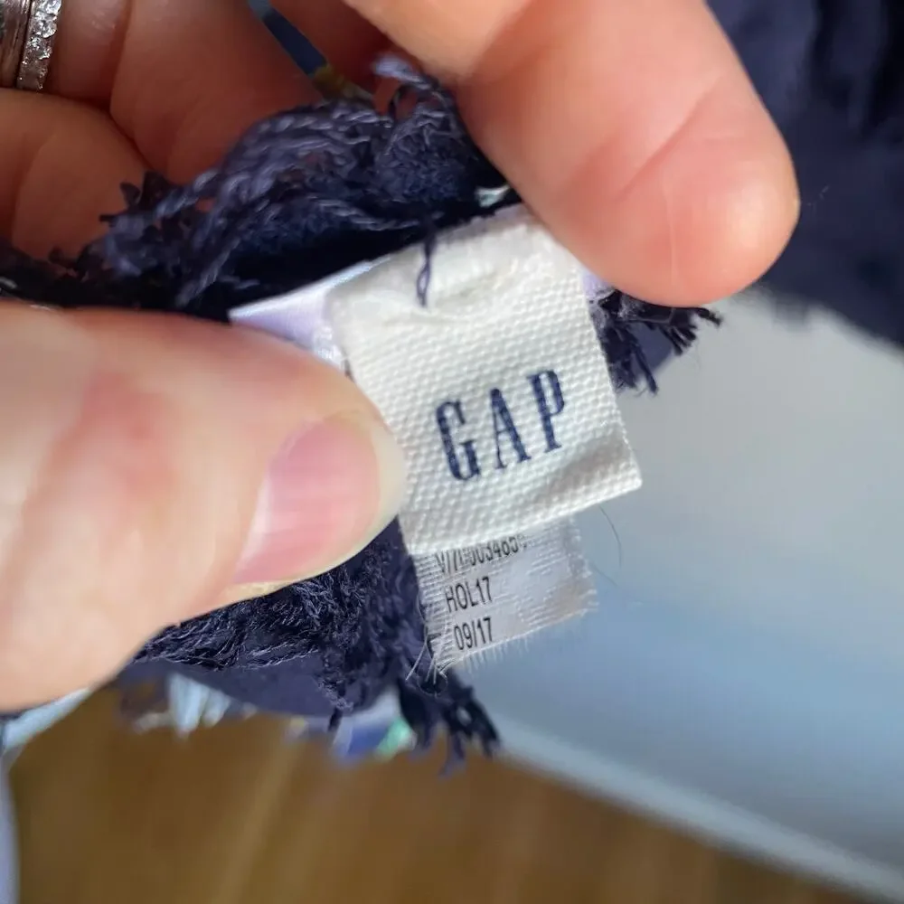 GAP Navy Blue Striped Scarf Shawl Blanket Preppy 51